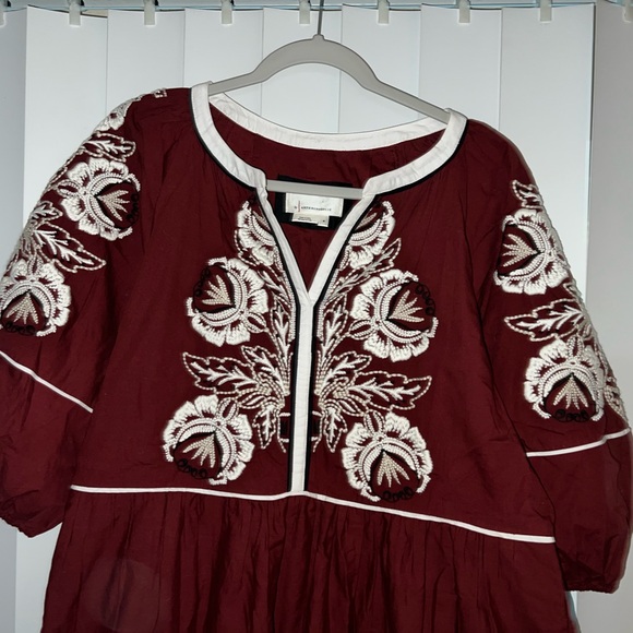 Anthropologie Gretel Maxi Embroidered Dress Size Medium Boho Prairie - Picture 3 of 4